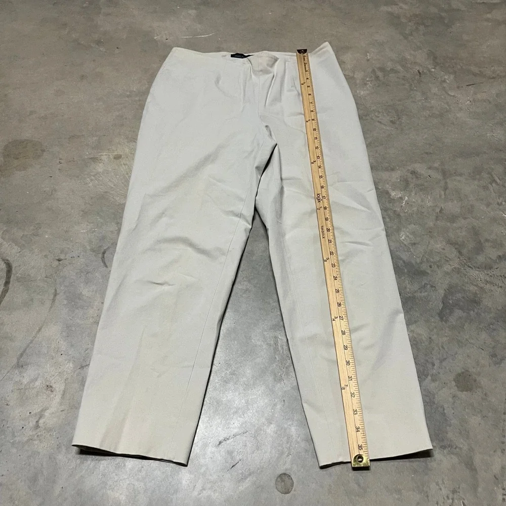Piazza Sempione Audrey Pants Beige Cotton Lycra Made in Italy Size IT 46